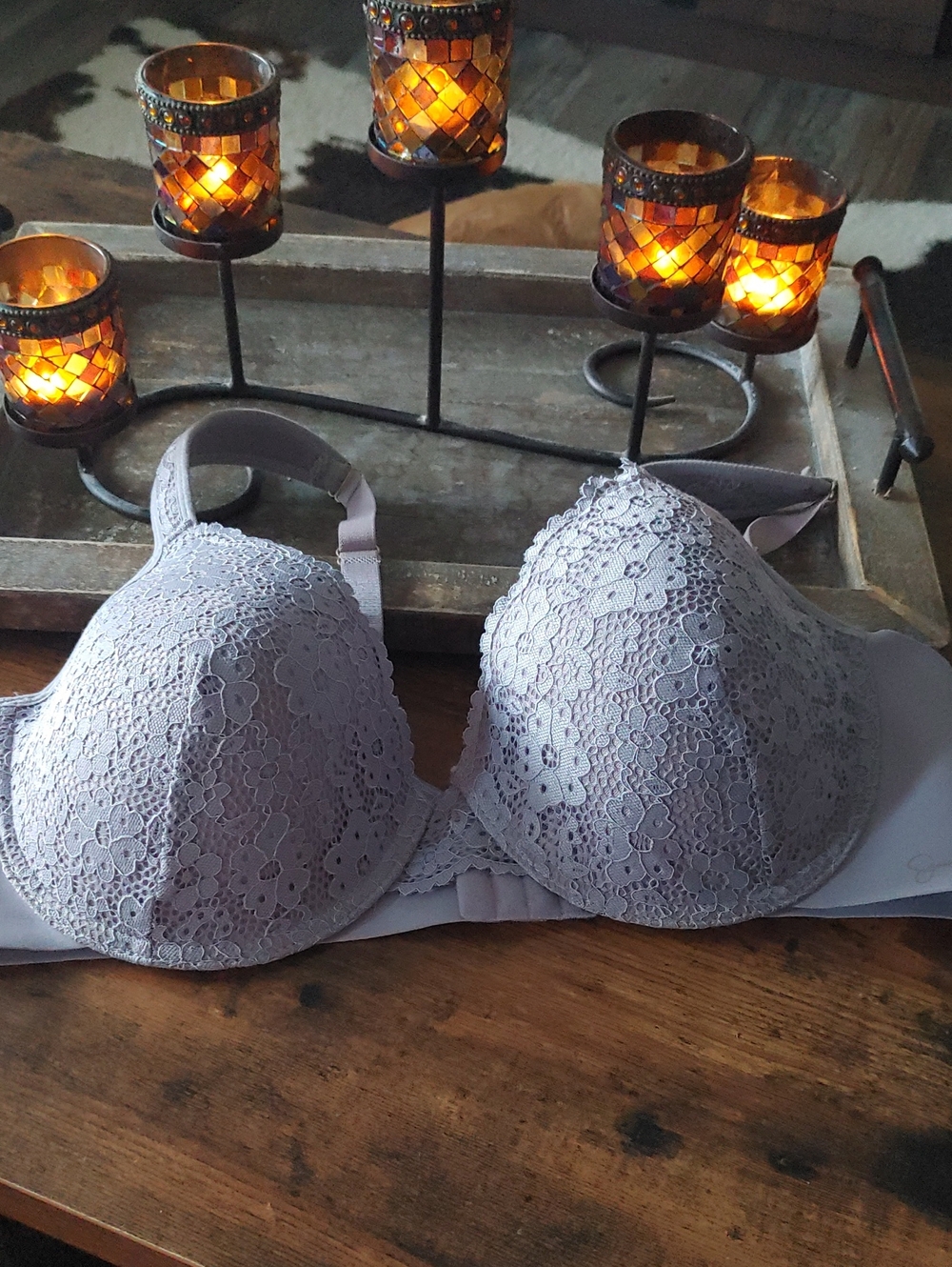NWOT 38C Lilac/grey Sexy Lace Jessica Simpson Padded Underwire bra